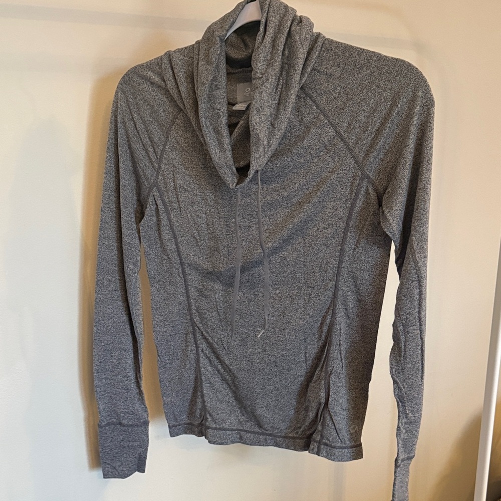 Gray Cowl Neck Long Sleeve Top